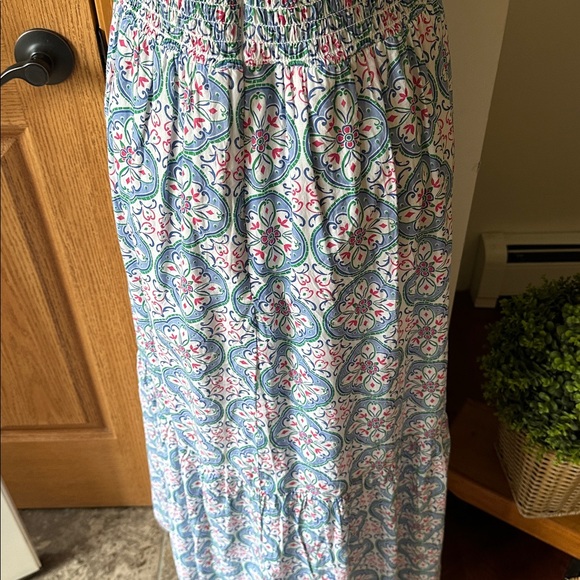 LOFT Blue and Pink Patterned Maxi Dress size 6 - Picture 8 of 10